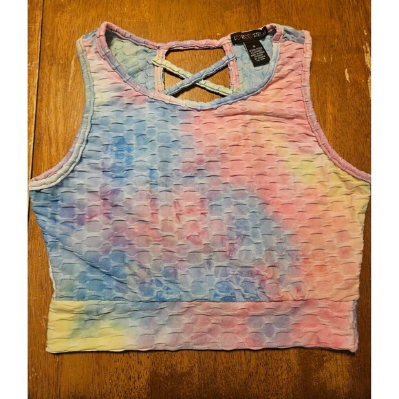Sports Bra Size Medium Love Streak Multi Color Soft Stretchy Top - Picture 1 of 4